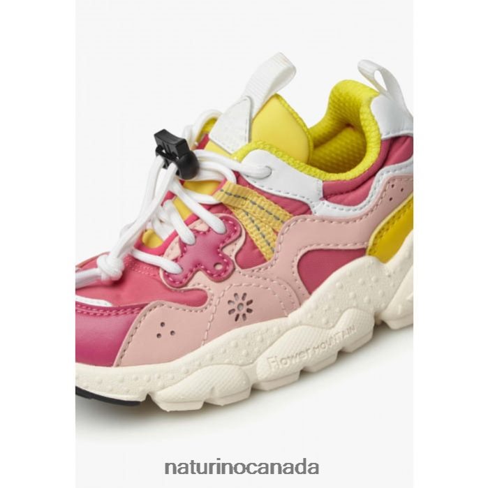 Kids YAMANO 3 JUNIOR. Z2N0TL36 Naturino Eco Leather and Technical Fabric Sneakers Fuchsia