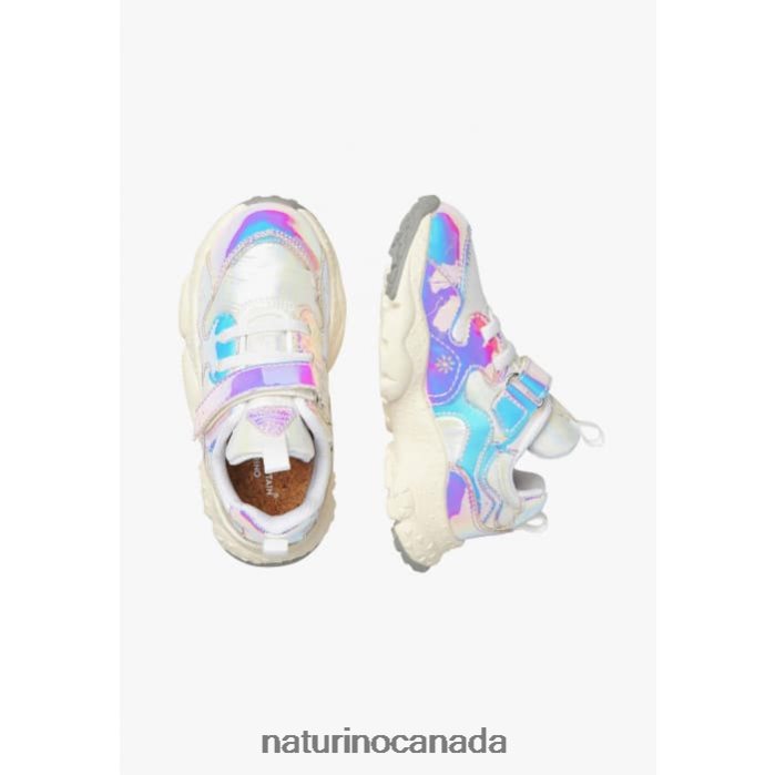 Kids YAMANO 3 VL JUNIOR. Z2N0TL43 Naturino Faux Leather and Technical Fabric Sneakers Light Blue-Lilac