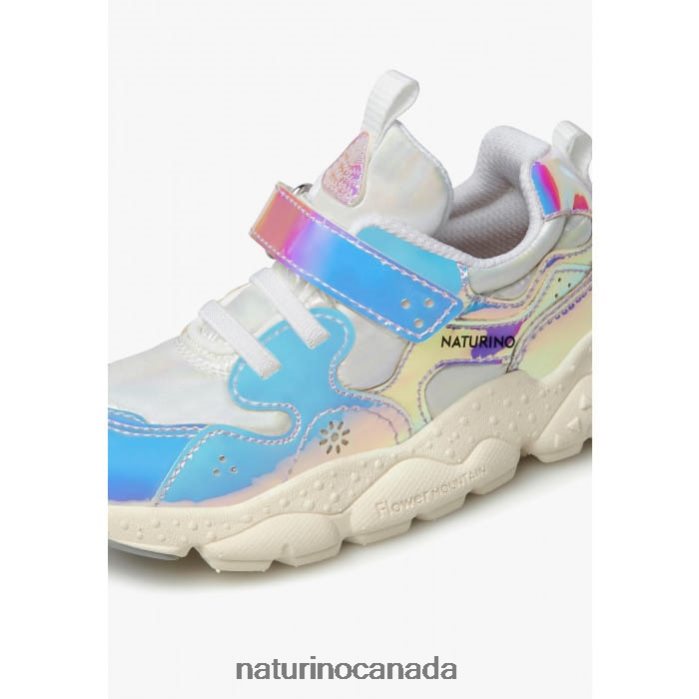 Kids YAMANO 3 VL JUNIOR. Z2N0TL43 Naturino Faux Leather and Technical Fabric Sneakers Light Blue-Lilac